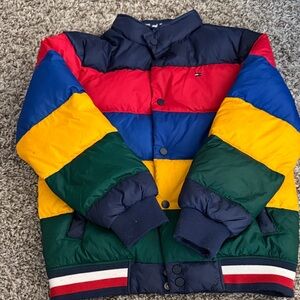 Tommy Hilfiger Kids Multicolor Puffer Jacket - Red/Blue/Green/Yellow